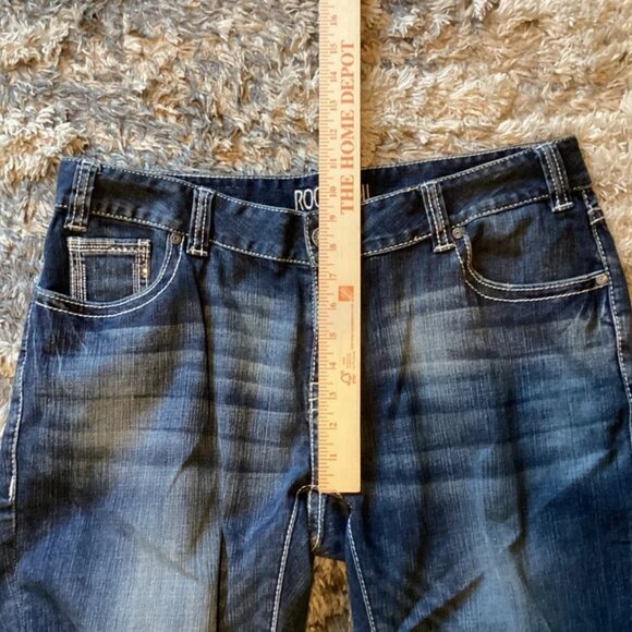 ROCK & ROLL Western Cowgirl Jeans Womens 36 Midrise Bootcut - Picture 5 of 8